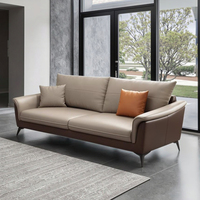 Ensemble de réception de patron en cuir simple et moderne pour la réception de bureau Table basse pour trois personnes pliable pour le salon d'affaires