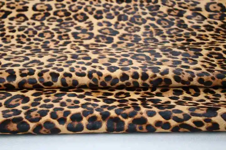 custom made natural leopard print cow hair genuine leather material for shoe making