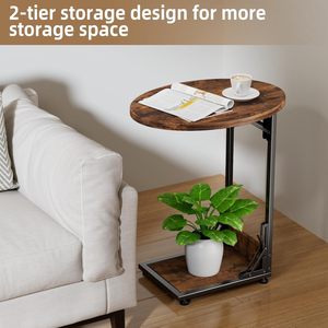 Mesa auxiliar ovalada minimalista para sofá de salón, estilo nórdico retro, mesa redonda pequeña, mesa de centro pequeña móvil para balcón. - Product Image 3