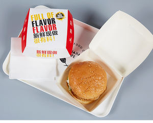 Envío Gratis Desechable <span class=keywords><strong>Hamburguesa</strong></span> Embalaje Carpetas 100 Piezas/paquete Impresión Offset Caja de cartón universal para uso alimentario - Product Image 5