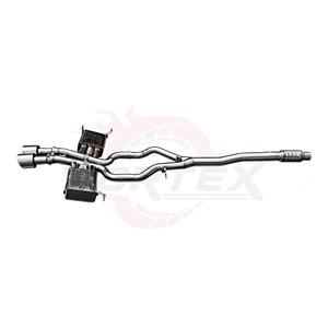 Sistema de escape Catback con válvula de acero inoxidable Vortex para Jaguar F-TYPE 2.0 con tanques laterales dobles grabados y conjunto de puntas de sujeción - Product Image 4