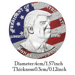 President Of American Donald Souvenir Gift Silver Plated Coin Make American Great Again Challenge Coin