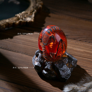 Adorno Luminoso de Huevo de Dinosaurio de Lava Transparente GTB0101 A5, Adorno de Huevo de Dragón de Resina Estilo Ángel con Ojo de Dragón para Libro de Juegos - Product Image 5