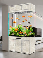 Aquarium de style meuble d'entrée, design vertical intégré moderne, rectangulaire, pour salon et bureau, avec fonction de séparation