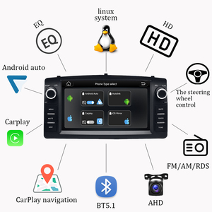Radio para Auto con Linux para Toyota <span class=keywords><strong>Corolla</strong></span> E120 2003-<span class=keywords><strong>2006</strong></span>, con Carplay, Reproductor Multimedia de 7'', Unidad Principal de Audio para Auto 2DIN, Navegación GPS - Product Image 2