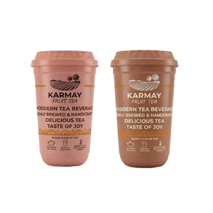 Vaso de té con limón KARMAY con tapa de 700 ml, vaso redondo de plástico para bebidas, vaso personalizado para llevar con impresión IML, vaso de calidad alimentaria. - Product Image 1