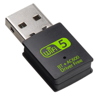 Tarjeta de Red USB de Doble Banda de 600m sin Controladores, Tarjeta de Red Inalámbrica 2 en 1 BT WIFI para Computadora de Escritorio