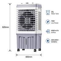 Ventilateur rafraîchisseur d'air portable FJ-820DL avec télécommande, 4500 CMH, avec bac à glace, 3 vitesses, oscillant, pour chambre et bureau