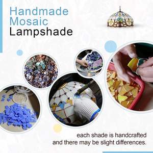 Lampada da terra Tiffany 3 luci da lettura in piedi luce barocca in vetro colorato da soggiorno Tiffany lampada da terra - Product Image 6