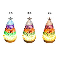 Ornement de Noël en cristal naturel, lampe de chevet LED faite à la main, décoration en cristal pour la maison, décoration de fête