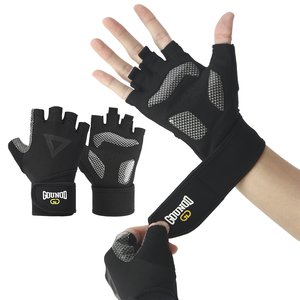 Gants de sport personnalisés unisexes sans doigts, rembourrés en microfibre, respirants, antichoc, pour la musculation et le cyclisme - Product Image 1