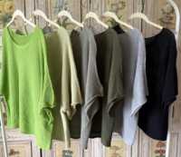 Pull en coton tricoté OEM ODM pour femme, léger, coupe ample, manches courtes, style décontracté, idéal pour les vacances G