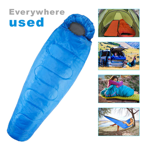 Sac de couchage mummy ultraléger et portable HOMFUL pour le camping avec cordon de serrage et capuche mummy - Product Image 6