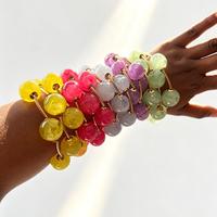 Bracelets en résine épaisse Kaimei 9 couleurs 20 mm pour femmes, bracelets extensibles à grosses perles, bracelets et joncs dorés à la mode