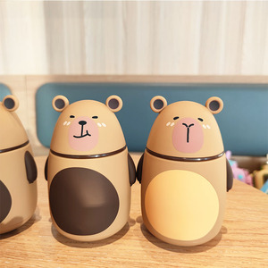C384 Venda Quente Urso Copo De Vidro De Parede Dupla Resistente Ao Calor Copo De Vidro De Borosilicato Bonito Animal Design Criativo Vidro Beber - Product Image 3