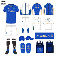 Camiseta de Fútbol Personalizada EXON Versión Tailandia con Franjas Azules y Rojas, Elegante Diseño con Colores Nacionales, Camiseta de Entrenamiento