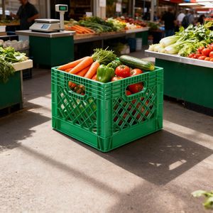 North Rhine-Westphalia 27L Plastic <b>Crate</b> 330x330x285mm For Vegetable Fruit <b>Storage</b> Turnover Box - Product Image 1