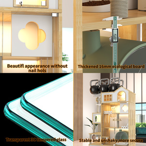 Villa per Gatti Multifunzionale Moderna e Traspirante per Soggiorno, Stabile e Durevole, Lussuosa Casa per Gatti in Legno con Doppia Porta - Product Image 4