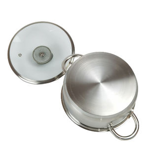 Olla caliente desechable OEM personalizada con tapa <span class=keywords><strong>de</strong></span> vidrio, olla inferior <span class=keywords><strong>de</strong></span> tres capas <span class=keywords><strong>de</strong></span> <span class=keywords><strong>acero</strong></span> inoxidable <span class=keywords><strong>de</strong></span> grado alimenticio - Product Image 2