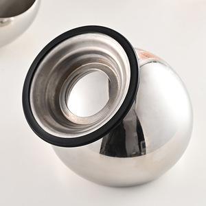 Round Stainless Steel <b>Ashtray</b> Small With Base Windproof For Bars KTVs Internet Cafes - Product Image 2