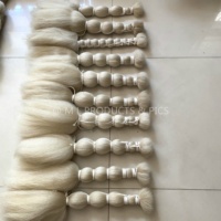 Extensions de cheveux 2026, 100% poils de queue de yak, couleur blanche naturelle, 24''-26''
