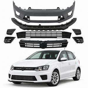 Paraurti Anteriore Stile WRC per Volkswagen <span class=keywords><strong>Polo</strong></span> 6R 6C 2009-2017, Kit Carrozzeria in Plastica PP, Griglia e Parti Tuning - Product Image 1
