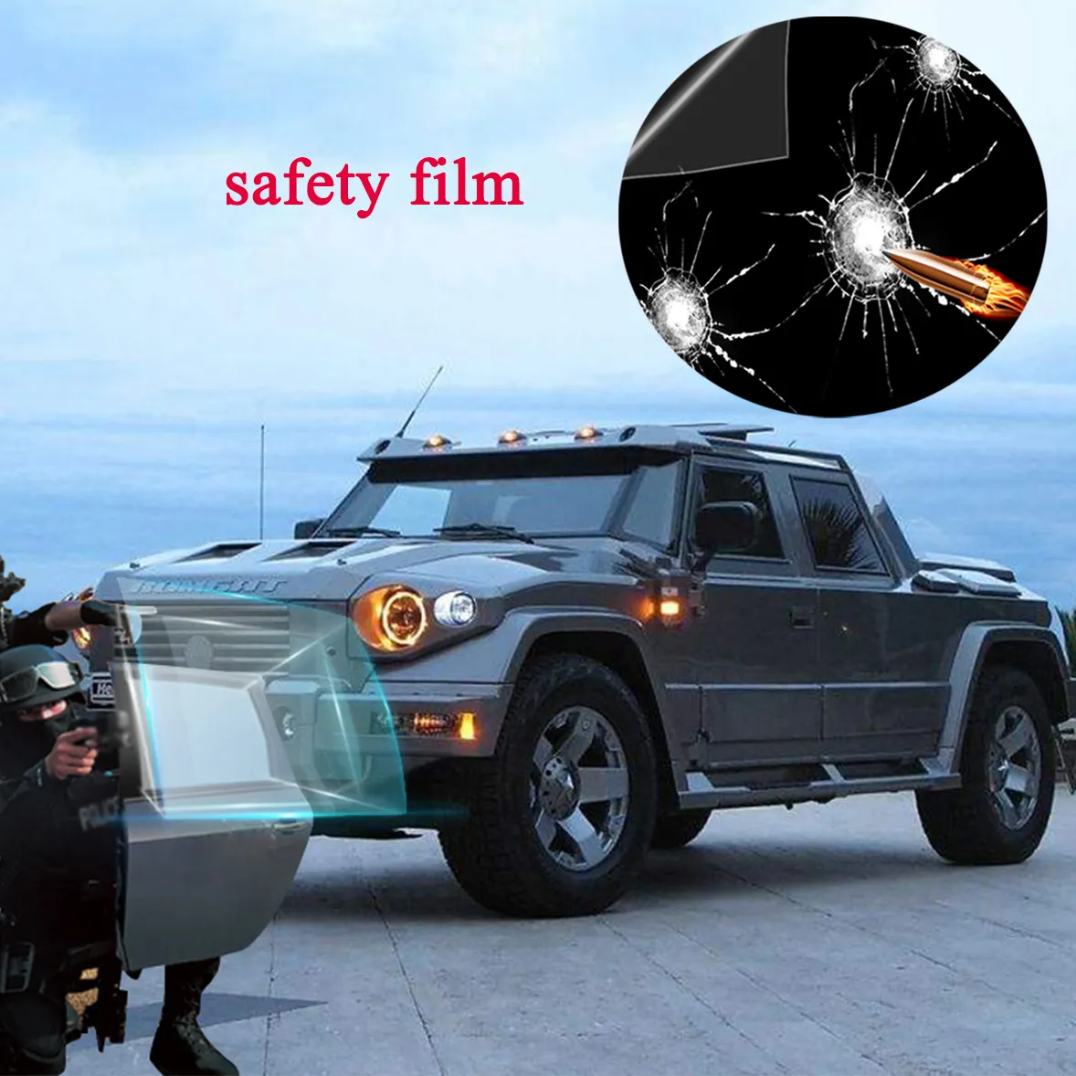 Película de ventana solar de seguridad automotriz, tintado, uv, nano, cerámica, uv400, a prueba de balas, para coche