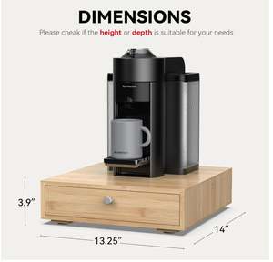 Organisateur de capsules de café en bambou premium personnalisé pour capsules <span class=keywords><strong>Nespresso</strong></span> Vertuo, 45 grandes ou 60 petites capsules Vertuoline - Product Image 3