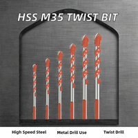 Foret hélicoïdal HSS M35 en acier inoxydable bicolore HH, modèle 12, diamètre 2,0 mm, queue droite DIN338, longueur de travail 35 mm