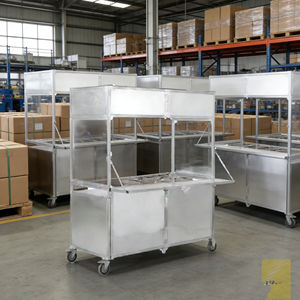 รถพ่วงขายอาหารแบบพับได้ ประหยัดพื้นที่ ทำจากสแตนเลส 4 ล้อ สำหรับขายกาแฟ ไอศกรีม ฮอทดอก ขนมหวาน ธุรกิจริมทาง - Product Image 6