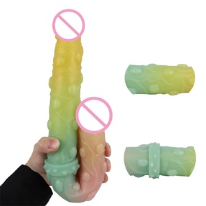 Online Shopping LUUK Liquid Silicone Artificial Penis Double Headed Silicone <b>Dildo</b> for Female Lovers - Product Image 4
