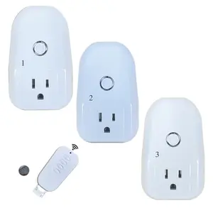 Wireless Remote Control Electrical Outlet Switch for Lights, Fans, Christmas Lights, Small Appliance, Long Range White