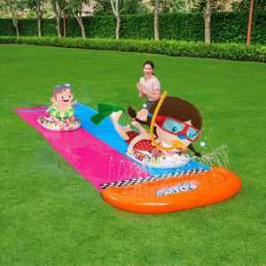 Bestway 52320 H2OGO Slide comprend Speed Splash Landing, excellent jouet d'été pour l'extérieur, toboggan aquatique double <span class=keywords><strong>course</strong></span> multicolore Llama Rama - Product Image 4