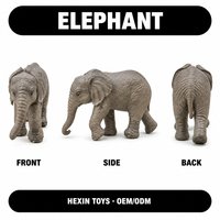 Figurine d'éléphant réaliste en PVC écologique marron 7x3x5cm, jouet éducatif, décoration de bureau pour garçons et filles de 3 ans et plus