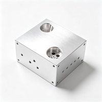 Bloc carré en aluminium sur mesure de haute précision usiné CNC pour cavités, trous, positionnement de fixations et services d'usinage