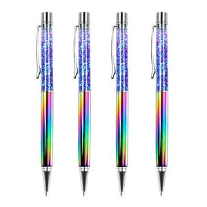 Crystal <b>Ballpoint</b> <b>Pens</b>, Rose Gold Metal <b>Pen</b> Refills Bling Dynamic Liquid Sand <b>Pen</b> Black Ink for Office Supplies - Product Image 1