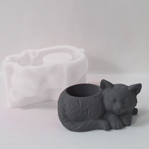 Sleeping Cat Silicone Mold For Cement Plaster Resin DIY Craft <b>Pen</b> Holder Home Decor Storage Mold - Product Image 2
