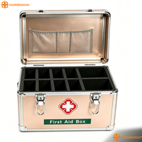 Boîtes de premiers secours en aluminium de haute qualité avec broderie, étui rigide pour urgences médicales, trois en un, avec sangle d'épaule et boucle pour le rangement