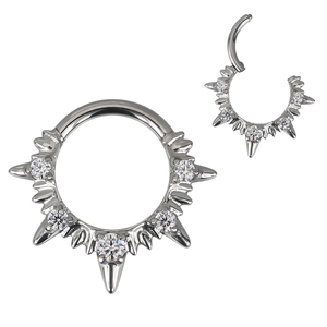 แหวนบานพับไทเทเนียมคุณภาพสูงพร้อมพัดลมอัสเชอร์ตัดและหนามตัดเพทายเครื่องประดับร่างกายสำหรับเด็ก - Product Image 5