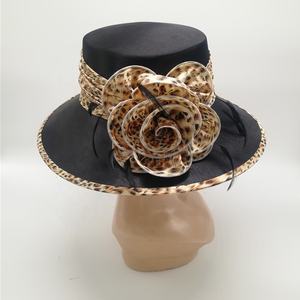 Sombrero de fieltro satinado endurecido para mujer, sombrero elegante para fiesta o iglesia, a la moda, ala ancha, Real Club, Patricio - Product Image 1