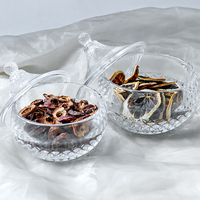 Vente en gros de pots en verre vintage à couvercle gaufré, conteneurs de stockage en verre transparent avec logo personnalisé, pots en verre pour bonbons et fruits, décoration de mariage