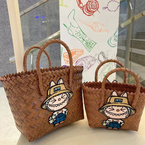 Bolsos De Mujer, <span class=keywords><strong>bolso</strong></span> Vintage hecho a mano, tejido De bambú, verano, <span class=keywords><strong>bolso</strong></span> De playa para mujer, <span class=keywords><strong>bolso</strong></span> De hombro De dibujos animados - Product Image 2