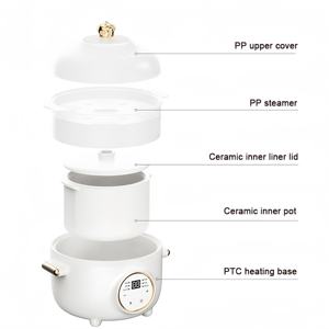 Cuiseurs en céramique ménagers Ceram Health 1,5 L Mini <span class=keywords><strong>mijoteuse</strong></span> Nid d'oiseau Soupe <span class=keywords><strong>Mijoteuse</strong></span> électrique - Product Image 6