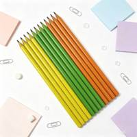 Ensemble de crayons scolaires 12 pièces, corps en plastique coloré, crayons HB, emballage personnalisé avec logo, certifié EN71 ISO