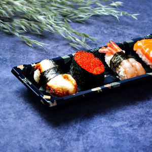 Fiambrera Bento desechable para llevar Bandeja de platos de barco de sushi de plástico japonés rectangular redonda <span class=keywords><strong>con</strong></span> <span class=keywords><strong>tapa</strong></span> - Product Image 5