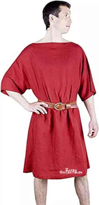 Medieval Cotton Half Sleeves Roman Greek Red Tunic for Adults Perfect for Medieval Fairs Historical Reenactments Themed <b>Parties</b> - Product Image 3