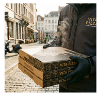 Boîtes à pizza recyclables, personnalisables et imprimées, grande taille, emballage en carton ondulé haute résistance pour pizzeria et restauration événementielle