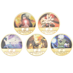 Pièce de monnaie dorée en métal moulé sous pression, colorée et dorée en relief, 40 mm, artisanat commémoratif en métal, objet de collection Otaku - Product Image 1