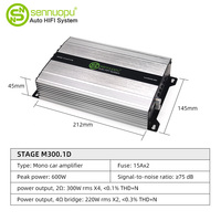 Sennuopu Classe D Amplificateur audio de voiture Processeur audio Dsp Amplificateur monobloc Amplificateur de voiture 600W Universel Usilitel Sound Car Mono