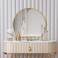 Anneau lumineux LED intelligent personnalisé moderne Miroir rond mural Miroir semi-circulaire décoratif pour salle de bain